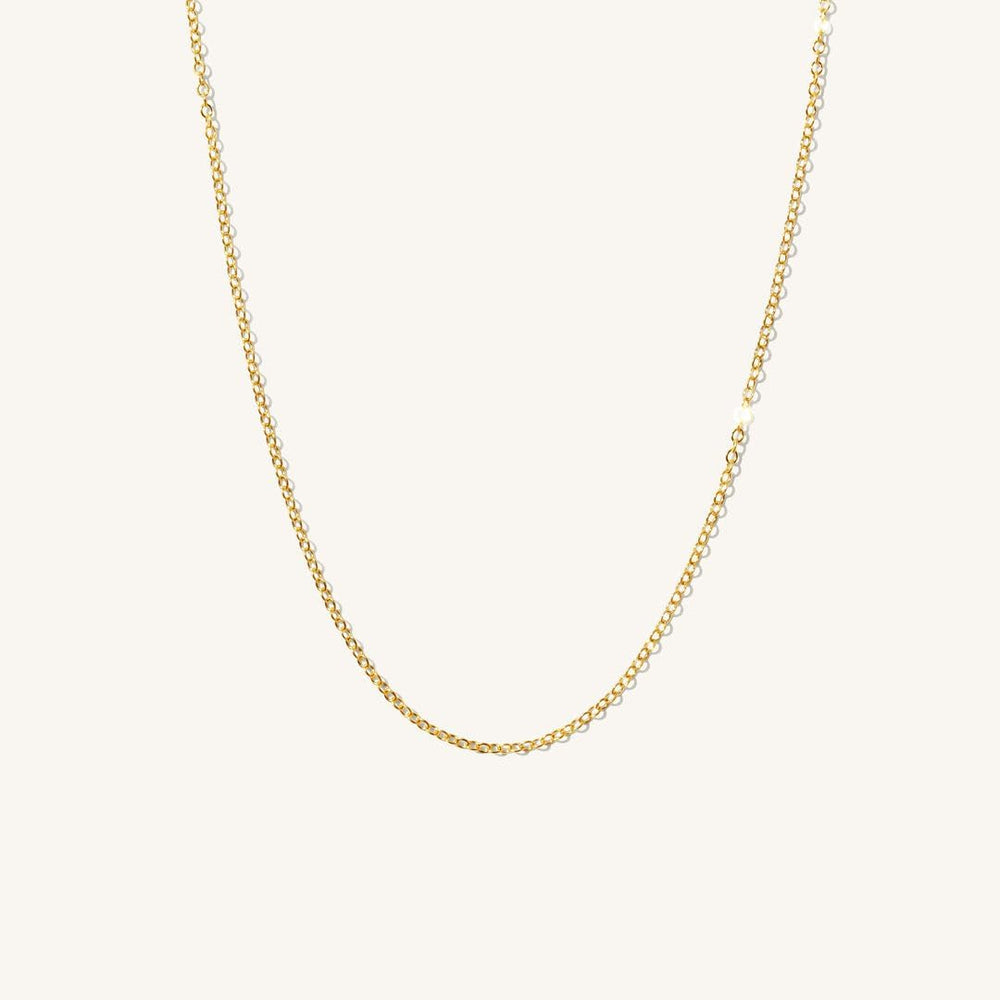 1.5mm 14K Gold Cable Chain Necklace for Women Men, 16-22 Inches