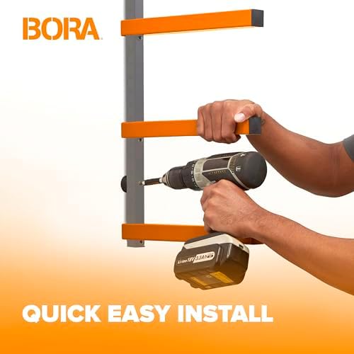 BORA Wood Rack 4-Level Heavy Duty Lumber Storage Rack Wall Mount PBR-0410