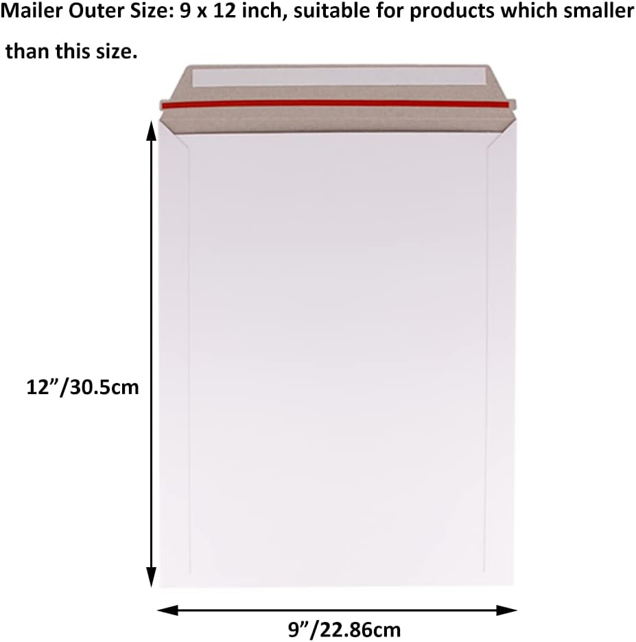zmybcpack 100 Pack 9X12 inch Self Seal Photo Document Mailers Stay Flat White...
