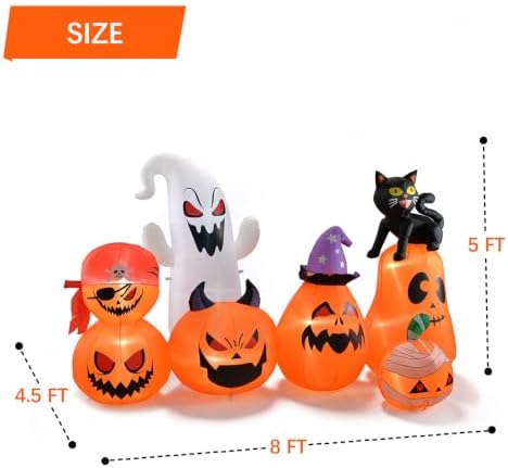 8 FT Halloween Inflatable Pumpkin Patch Yard Dรฉcor