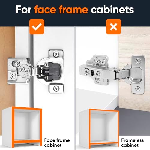 DecoBasics 50 Pack(25 Pair) 1/2" Overlay Soft Close Cabinet Hinges for K...