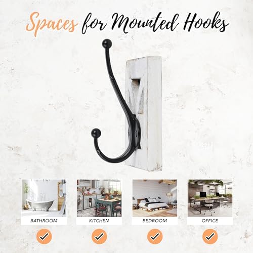 Autumn Alley Farmhouse Bathroom Decor White Hooks, Towel, Coat, and Robe Hook...