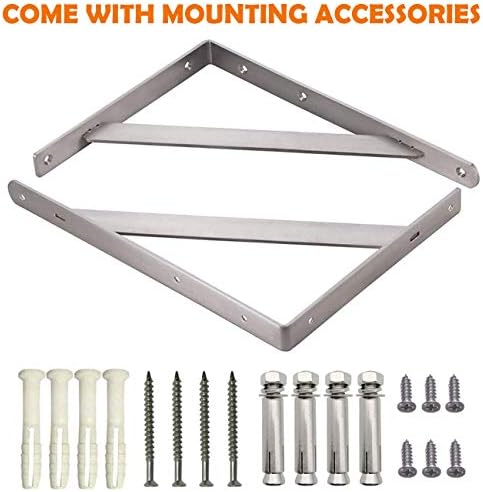 CLT Shelf Bracket 16โ x 12" Max Load: 550 lb Heavy Duty Stainless Steel ...