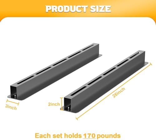 WALMANN Ceiling Tote Storage Rails, Heavy Duty Garage Ceiling Bin Rack