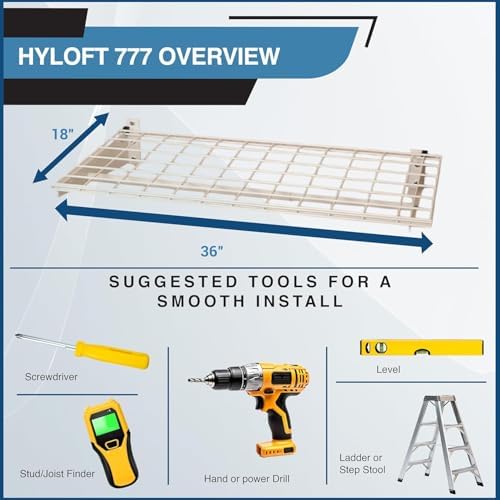 HyLoft 2-Pack Heavy Duty Steel Wall Garage Shelving, 36 in. x 18 in. Adjustab...