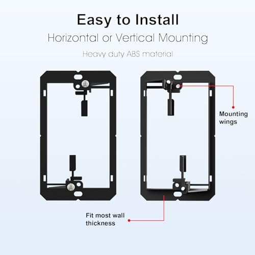 iwillink 1 Gang Low Voltage Mounting Bracket, Black, 25-Pack