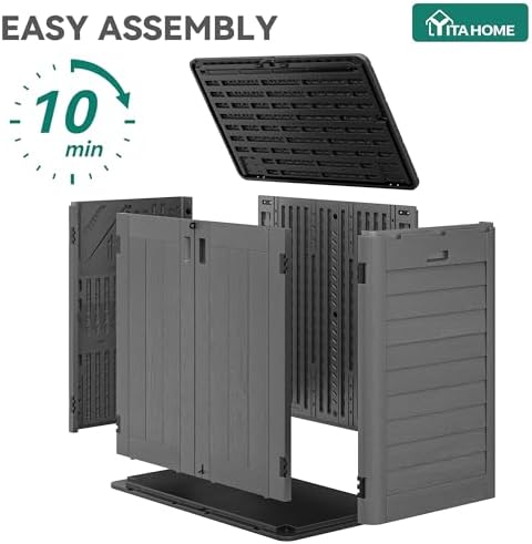 YITAHOME Outdoor Storage Shed w/o Shelf, 30 cu ft Horizontal Storage Shed Out...
