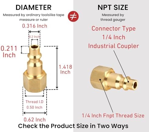 Coupler and Plug Kit, 1/4 Inch NPT, Industrial Type D