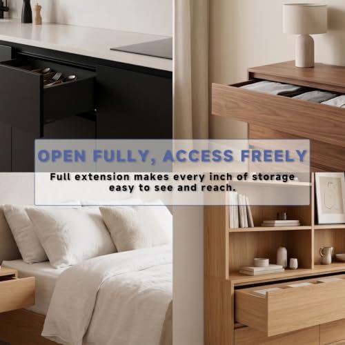 6 Pair 16 Inch (400mm) Undermount Soft Close Drawer Slides