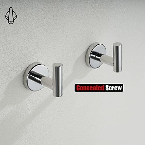 JQK Chrome Bathroom Towel Hook, 304 Stainless Steel Coat Robe Clothes Hook fo...