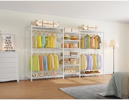 VIPEK X3 Plus Large Expandable Closet Rack Wardrobe Closet Organizer White
