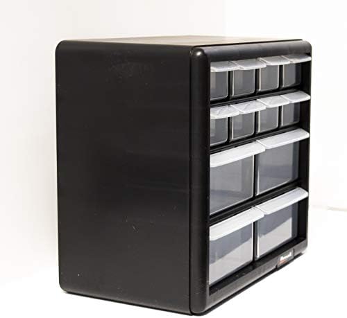 Homak 12-Drawer Parts Organizer, Black, HA01012001