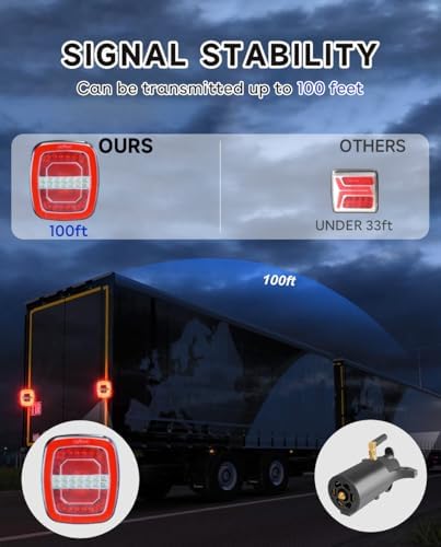 Agrieyes Wireless Trailer Lights, Magnetic Tow Tail Light Kit (T325)