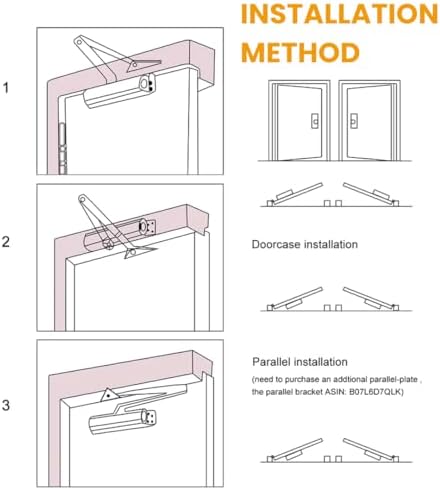 Hydraulic Automatic Door Closer – Heavy Duty Adjustable Closer (Up to 150 lbs...