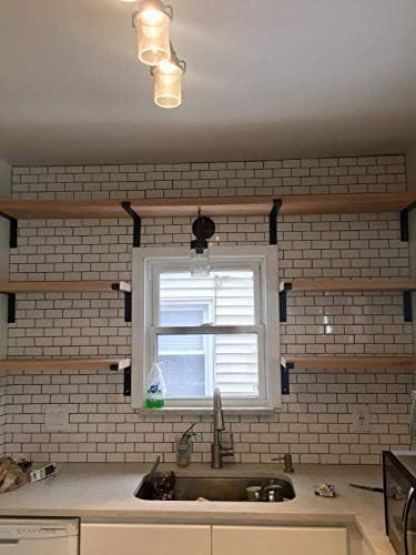 Shelf Brackets 8 Inch Lip Brackets for Shelves, Industrial Forged Raw Metal/S...