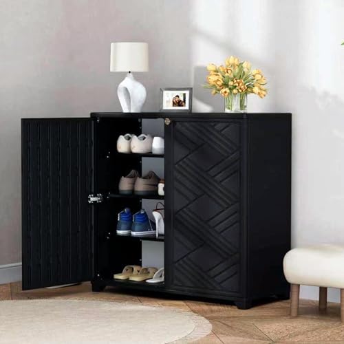 Mrosaa Storage Box Outdoor Caninet,Resin Indoor Storage Box Waterproof Outdoo...