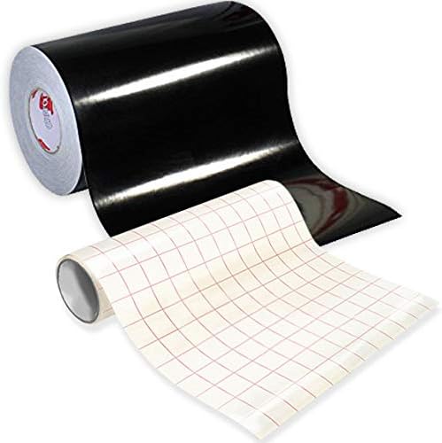 ORACAL 651 Gloss Black Self-Adhesive Craft Vinyl Roll (12" x 50ft w/Tran...