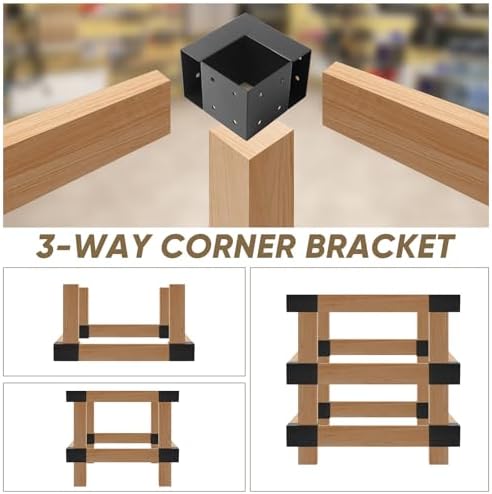 4 Pcs Heavy Duty Workbench Bracket Kit, Corner Braces for 4x4 & 2x4 Wood