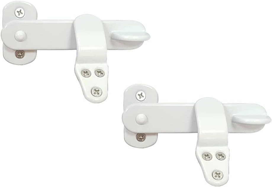 QCAA Solid Cast Brass Flip Latch Lock for Cabinet Door, 4", Matte White,...