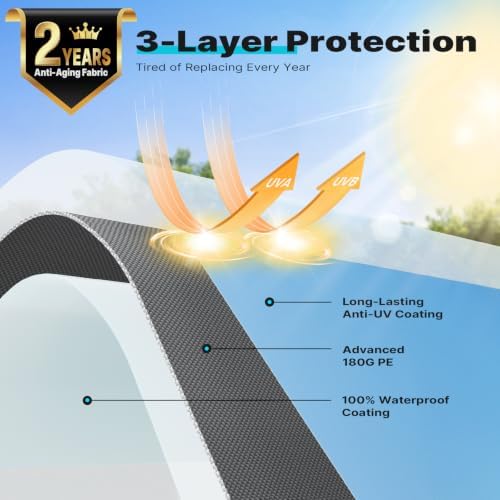 ADVANCE OUTDOOR 12x20 ft Heavy Duty Carport Potable Car Canopy Garage Party T...