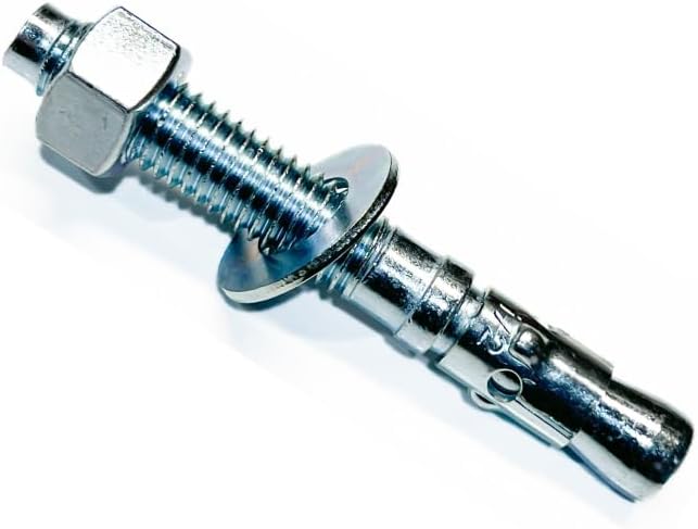 MIGHTY FASTENERS Zinc-Plated Steel Wedge Anchors, 1/2" X 10" - Heav...