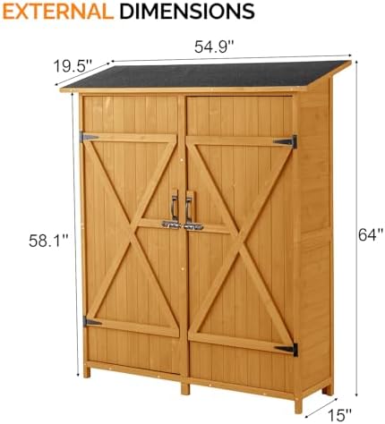 VINGLI Upgraded Outdoor Wooden Storage Shed, Extra Large Garden Shed Outside ...