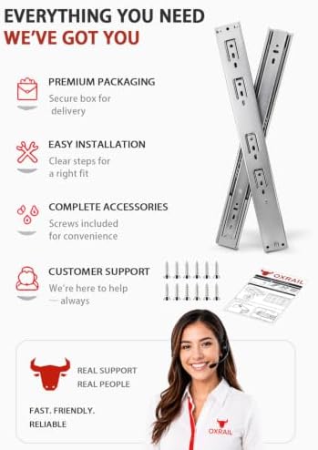 Soft Close Drawer Slides 22 Inch Side Mount 1 Pair, Heavy Duty Drawer Slides ...