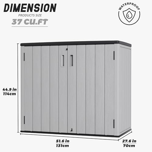 Mrosaa Large Outdoor Storage Box,Resin Sheds&Outdoor Storage Waterproof/L...