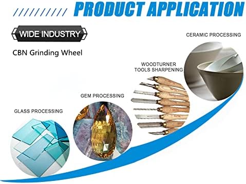 CBN 4 in 1 Grinding Wheel, 8" Dia x 1.25" Wide x 5/8" Bore for...