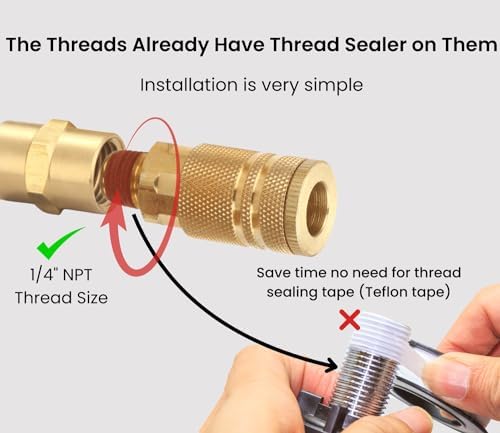 Coupler and Plug Kit, 1/4 Inch NPT, Industrial Type D