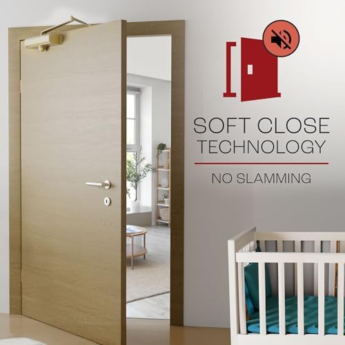 PrimeWare DC-600 Adjustable Automatic Door Closers for Home | Soft Close, No ...