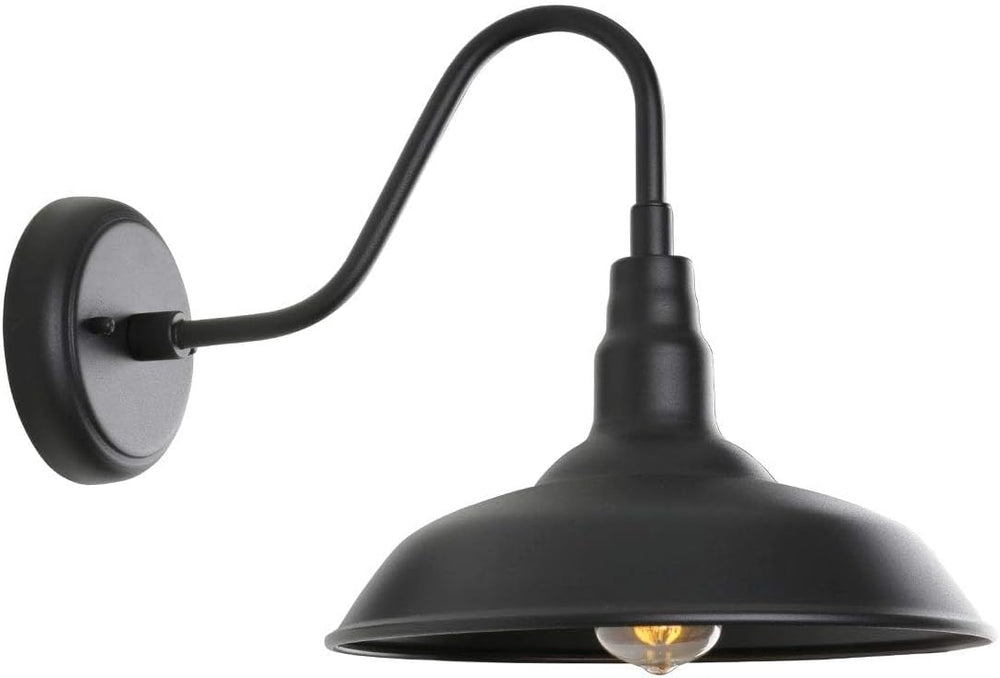 Black Gooseneck Barn Light for Farmhouse 10 Inch Dome Exterior Lights Fixture...