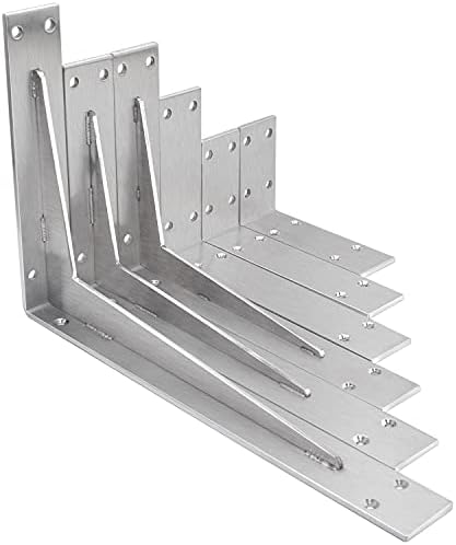 YUMORE Countertop Support Bracket, Heavy Duty 5mm L Bracket, 8 x 4 in