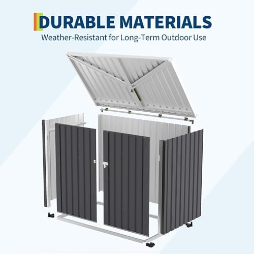 Garvee Outdoor Trash Storage Shed– 5.8x3.3 FT, Lock Latch, Sloped Roof