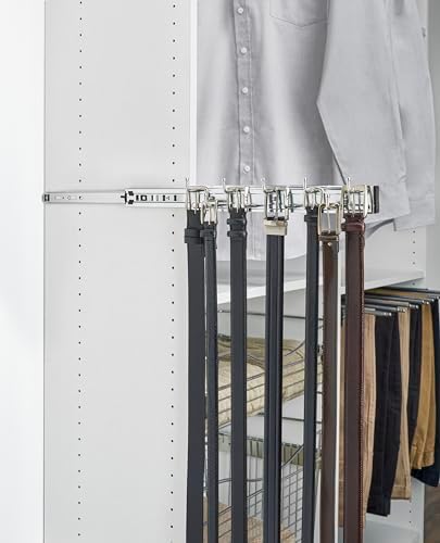 Rev-A-Shelf Sliding Belt Rack for Closets, Min Opening Width 2.5", 2 Pack