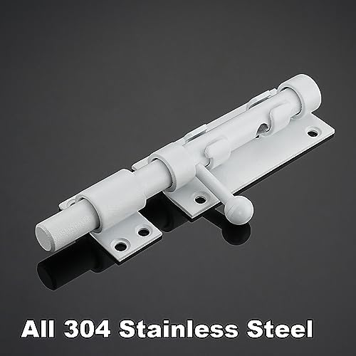 Barrel Bolt Door Latch With Padlock Hole, Thickened 304 Stainless Steel Slide...