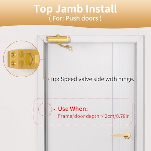 Commercial Grade Door Arm, Dullgolden Finish, Large Size High Traffic (Malls/...