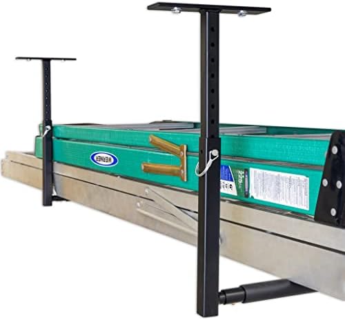 StoreYourBoard Adjustable Overhead Ladder Rack โ Garage Organizer Ladder Shel...