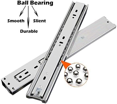 Gobrico 22 Inch Rear/Side Mount Drawer Slides, Ball Bearing Soft Close Drawer...