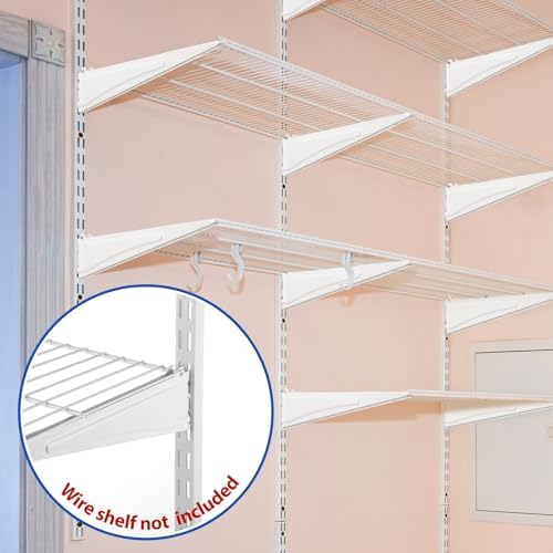CroBlissful 47.5 Inch Twin Rail Upright Wall Shelving System with 16 Inch Loc...