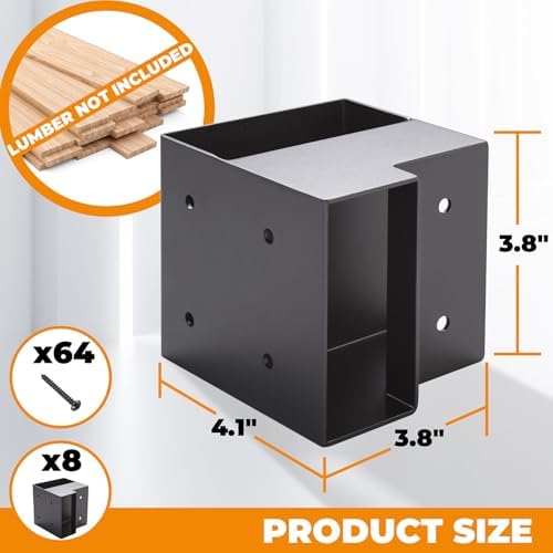 Workbench Brackets Kit 8 PCS, 3-Way Right Angle Corner Bracket for 2x4 Wood