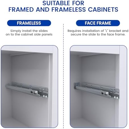 4 Pairs 8 Pcs Concealed Soft Close Undermount Drawer Slides 21 Inch