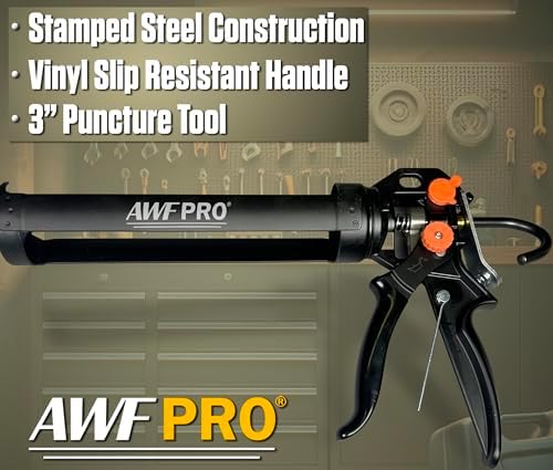 AWF PRO 10 oz Dual Thrust Caulk Gun, 25:1 or 12:1 Thrust Ratio, Pack of 6