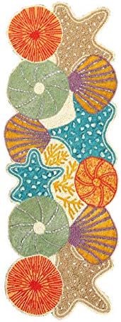Lightnpro Seashell Hand Beaded Needlework Decorative Orange Blue Table Runner...