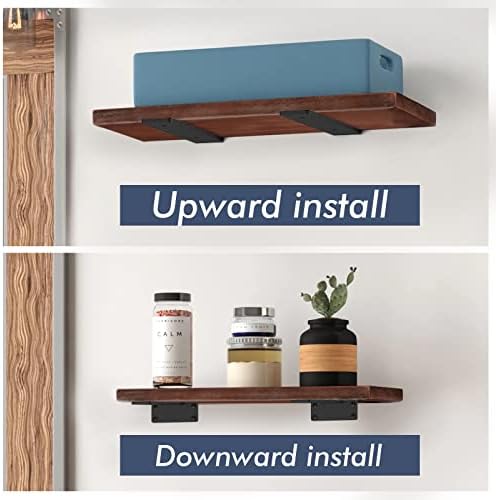 Starunder 14 Inch Floating Shelf Brackets,4 Pack L‑Shape Shelf Supports