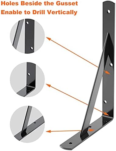 LuckIn 12-Pack Heavy Duty Shelf Bracket 18 Inch, Fit for 18 20 24 Inch Floati...