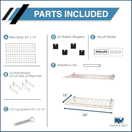 HyLoft 2-Pack Heavy Duty Steel Wall Garage Shelving, 36 in. x 18 in. Adjustab...