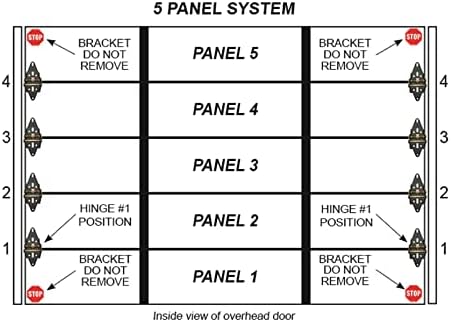 Garage Door Hinge - Energy Saving, 5 Panel Doors, 12' Wide & Over, MF...