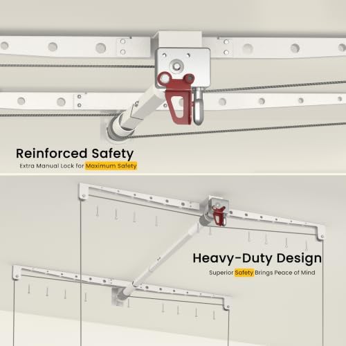 Overhead Garage Storage Rack for 10-12ft Ceiling, Heavy-duty 4x4 FT Garage Ce...