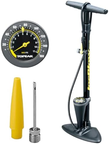 Topeak JoeBlow Max HP Bike Floor Pump, 160 PSI Gauge, Presta and Schrader